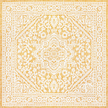 Sinjuri Medallion Textured Weave Indoor/outdoor Square Rug